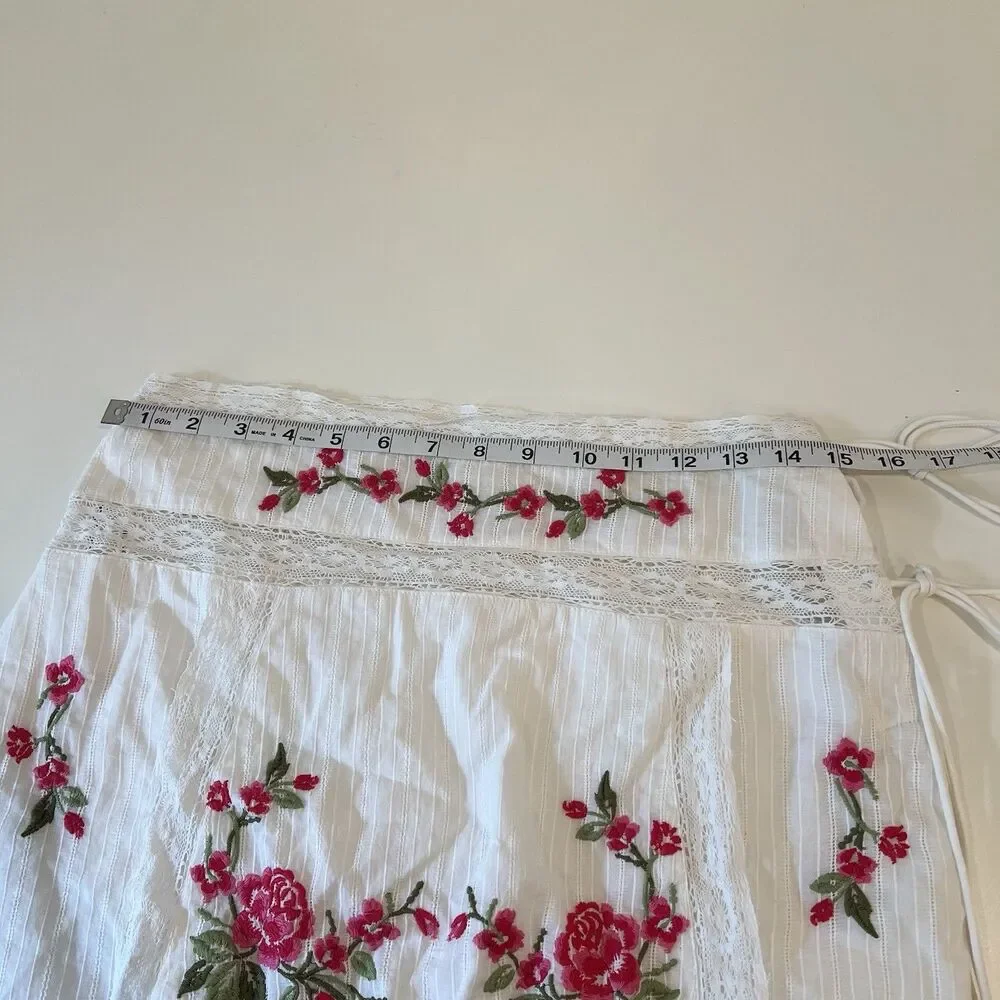 For love and lemons Jolene Embroidered Mini Skirt in White Small Summer Vacation